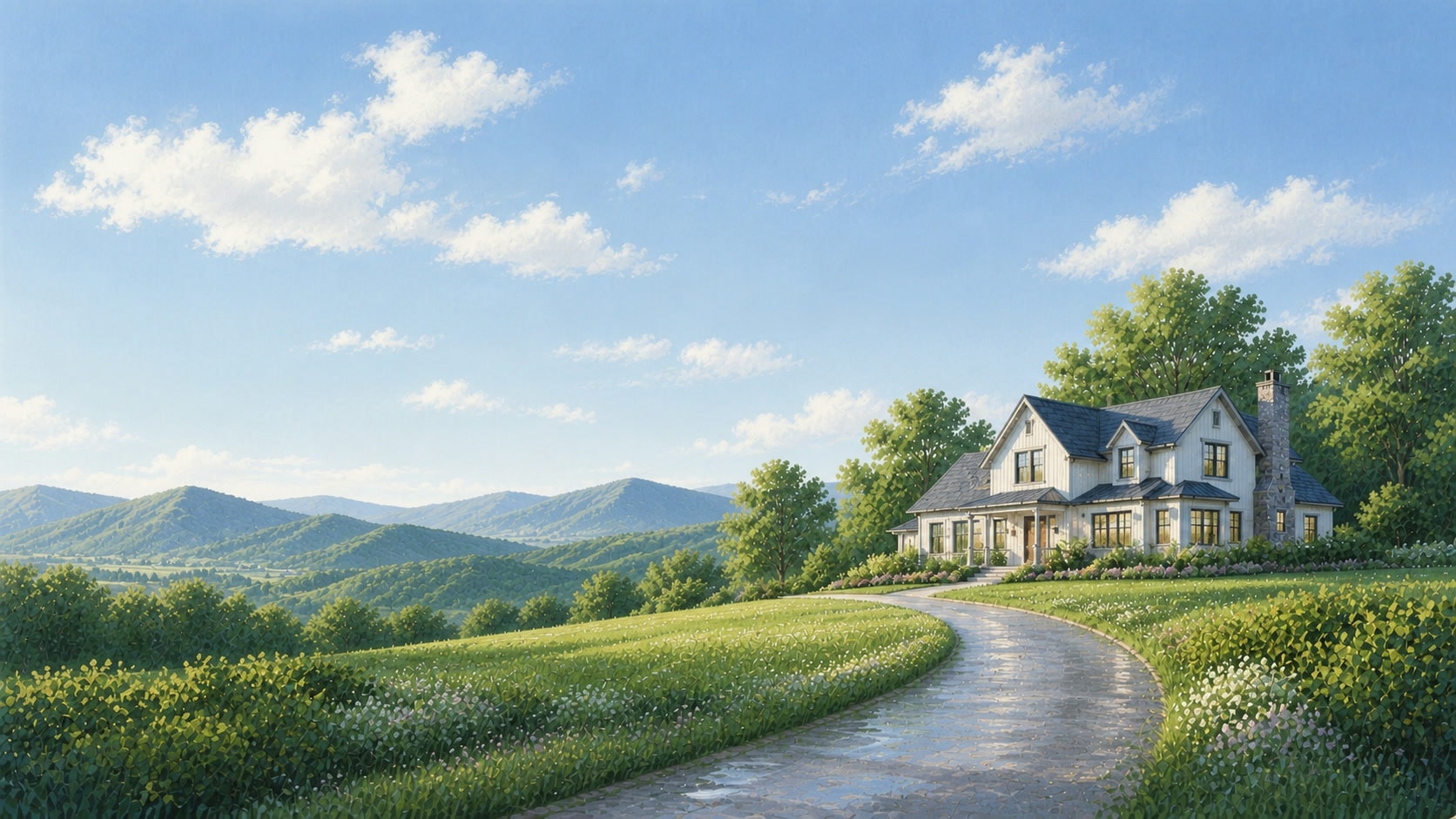 The same home coming into sharp view after the weather clears