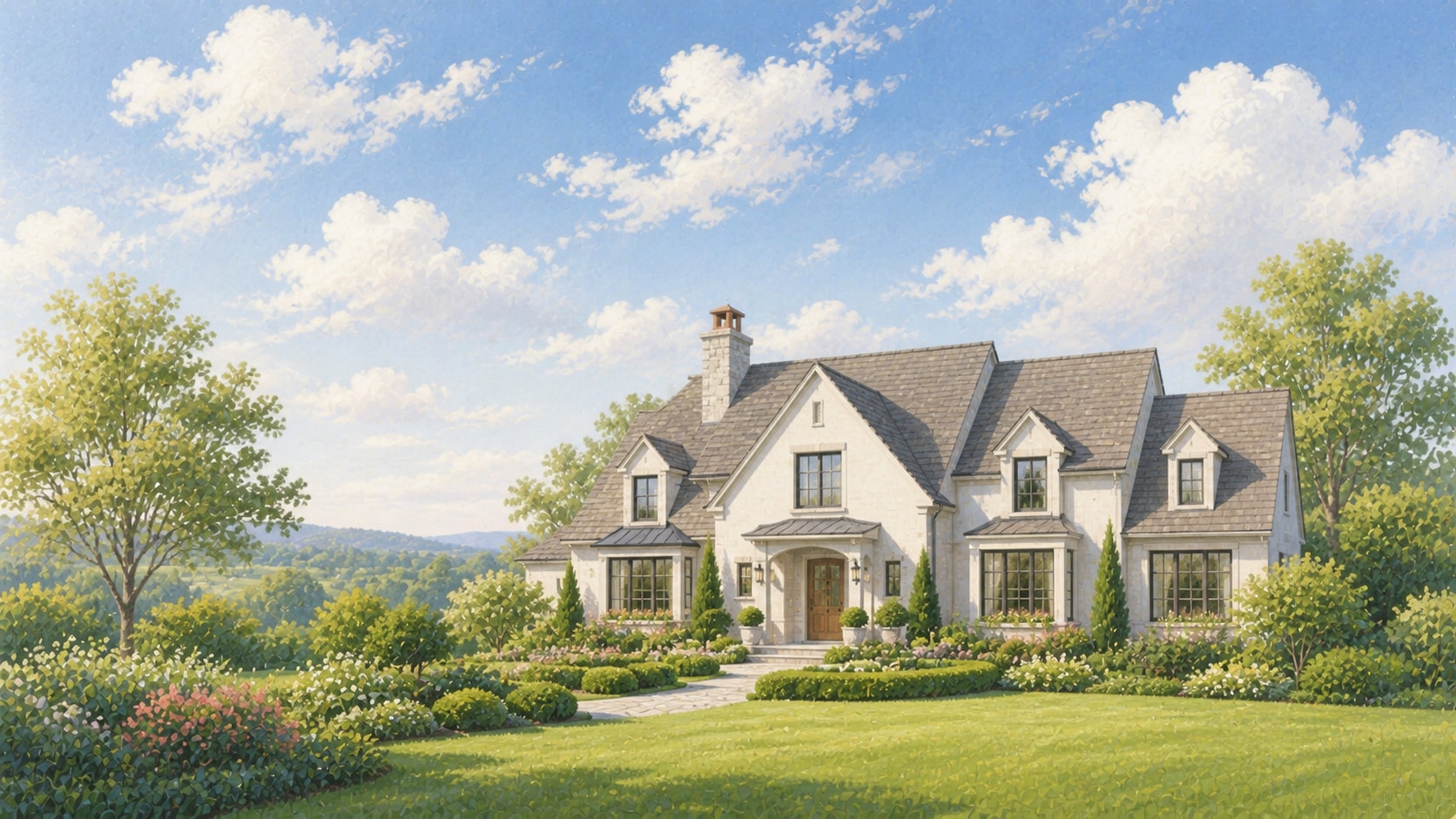 A bright, cared-for home in open daylight